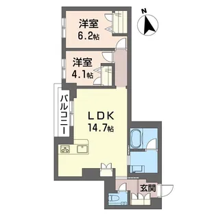 アンムート戸越公園【3階】の間取り