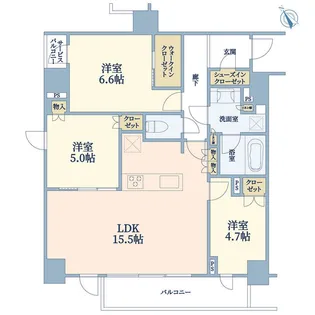ピアース柿の木坂【2階】の間取り
