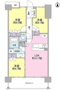 アンビエンテ経堂【6階】の間取り