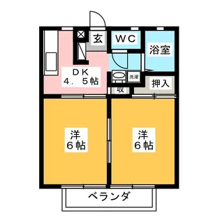 サンヴィレッジ割田 C棟【1階】の間取り