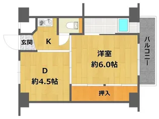 ビレッジハウス鴻池1号棟【4階】の間取り