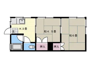 サンハイツ武岡【1階】の間取り