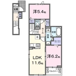 シャンティ長沢【2階】の間取り