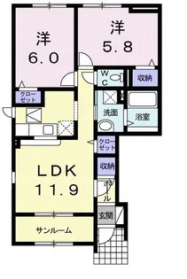 カルムM【1階】の間取り