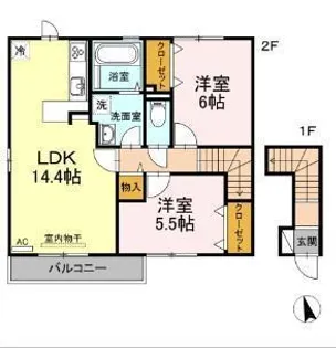 ルミエール太田 B棟【2階】の間取り