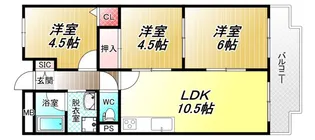 ハイグレード志紀【3階】の間取り