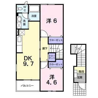 イーストフィールドA【2階】の間取り