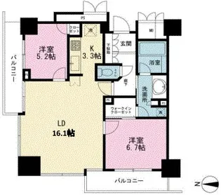 品川タワーフェイス【29階】の間取り