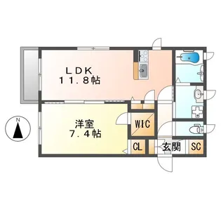 ファーマーハイム下河原【1階】の間取り