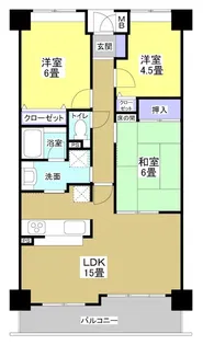 ベルジュ成子坂【6階】の間取り