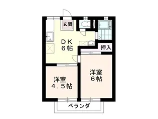 アイランドハイツB棟【1階】の間取り