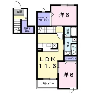 ハピリィメゾンB【2階】の間取り