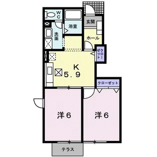 メゾン・パルテーノ C棟【1階】の間取り