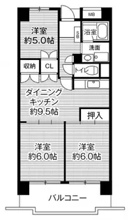 ビレッジハウス高美が丘タワー【11階】の間取り