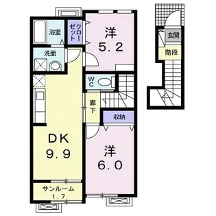 ベル ソレイユ III【2階】の間取り