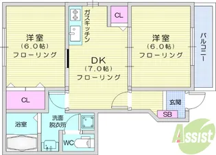 PATIENT上野山【2階】の間取り
