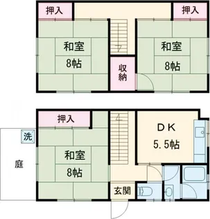 京都府京都市右京区北嵯峨名古曽町【一戸建】の間取り
