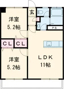 千本杉コーポ【4階】の間取り