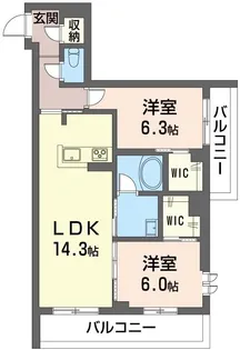 グリシーナ【1階】の間取り