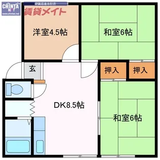 ハイツエバーグリーン A【1階】の間取り