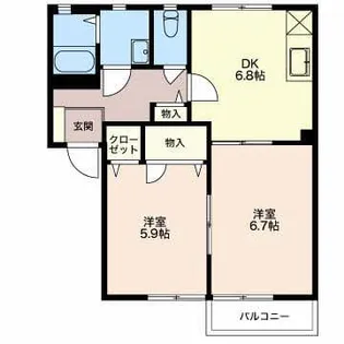 エテルノ サンライズC【1階】の間取り