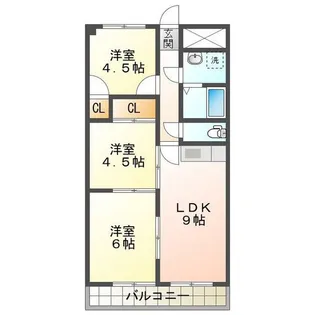 リパルティーレ津新町【4階】の間取り