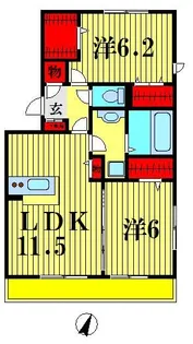 カーサ・ドマーニC【3階】の間取り