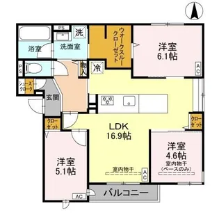 Le・Bois(ル・ボワ)【3階】の間取り