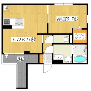 アンジュール舟渡【2階】の間取り