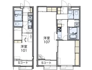 レオパレスアルタイルII【1階】の間取り