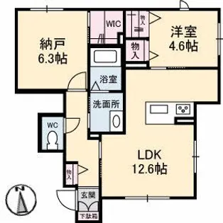 グランシャリオ【1階】の間取り