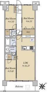 クレストシティ鎌倉大船サウス【2階】の間取り