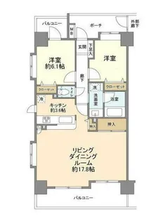 コスモ浦和グレイスフォルム【11階】の間取り