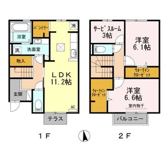 セジュール古国府 C棟【1階】の間取り