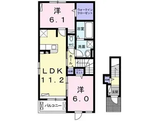 茨城県つくば市高野台3【アパート】の間取り
