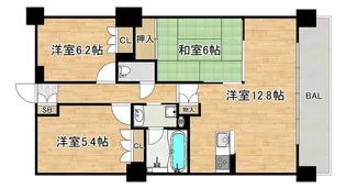 大阪府大阪市天王寺区筆ケ崎町【マンション】の間取り