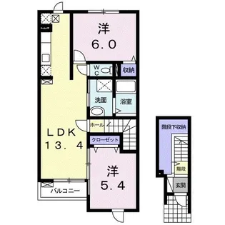 ユニゾン・ヴィラIII【2階】の間取り