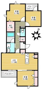NOBEL中落合【2階】の間取り