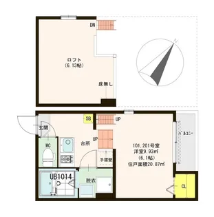 ハーモニーテラス寿町【1階】の間取り