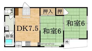 メゾンドフルール生駒壱番館【1階】の間取り