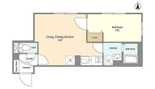 ウェルスクエアイズム下北沢WEST【2階】の間取り
