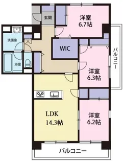 La Luce 南昭和【3階】の間取り