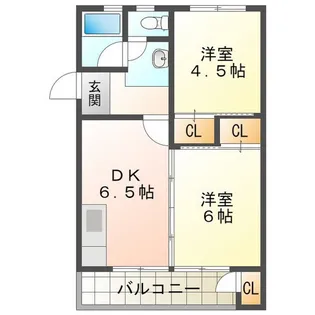 ビレッジハウス笹川10号棟【5階】の間取り