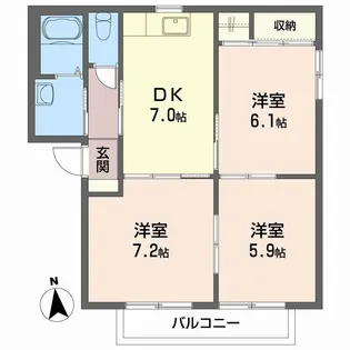 ディアス・K-B【2階】の間取り