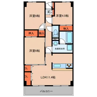 エクセレンス今泉【7階】の間取り