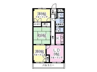 エバーグリーン池田【2階】の間取り