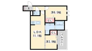 メゾンドソルテ B棟【1階】の間取り