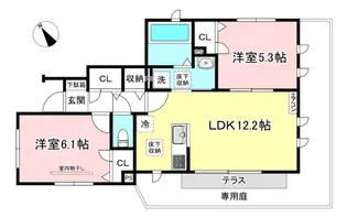 プチ・ヴィラージュD【1階】の間取り