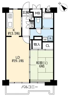 URハイタウン塩浜【11階】の間取り