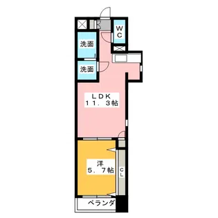 プラージュ大曽根【1階】の間取り